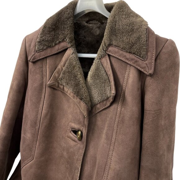 Vintage Sheepskin Shearling Jeno De Paris Women's 14 Canada Made Coat Jacket - Picture 4 of 14